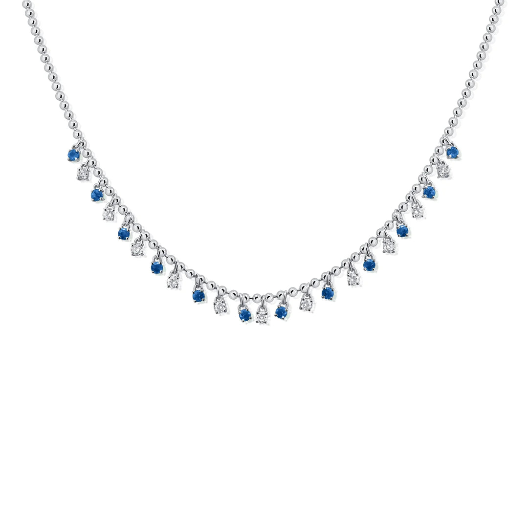 Betty Blue Sapphire & Diamond Dangle Necklace