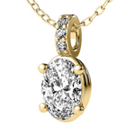 Load image into Gallery viewer, Lab Grown Oval Solitaire Diamond Necklace
