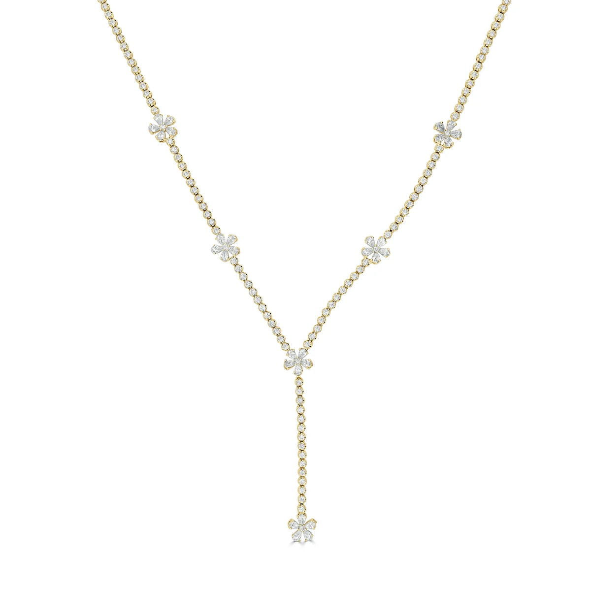 Josie diamond flower lariat necklace