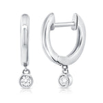 Load image into Gallery viewer, Gold Bezel Diamond Huggies
