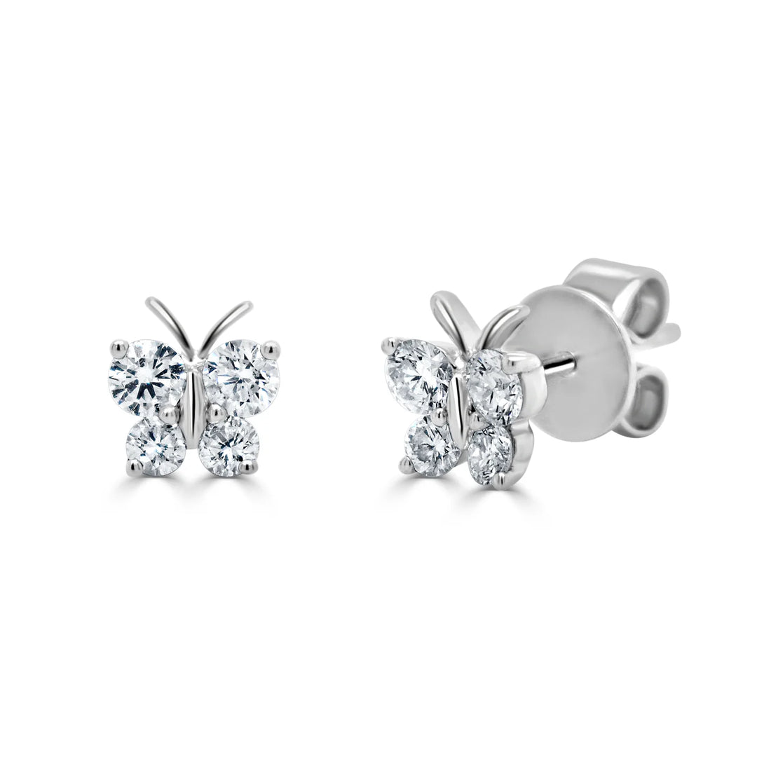 Butterfly Stud Diamond Earrings