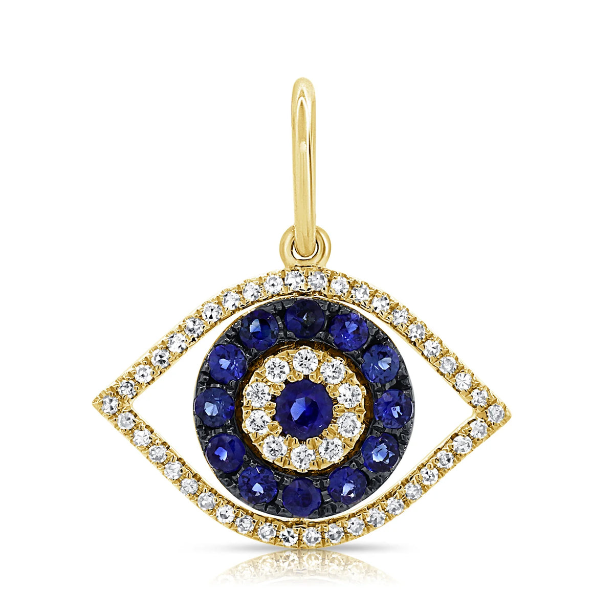 Evil eye sapphire charm