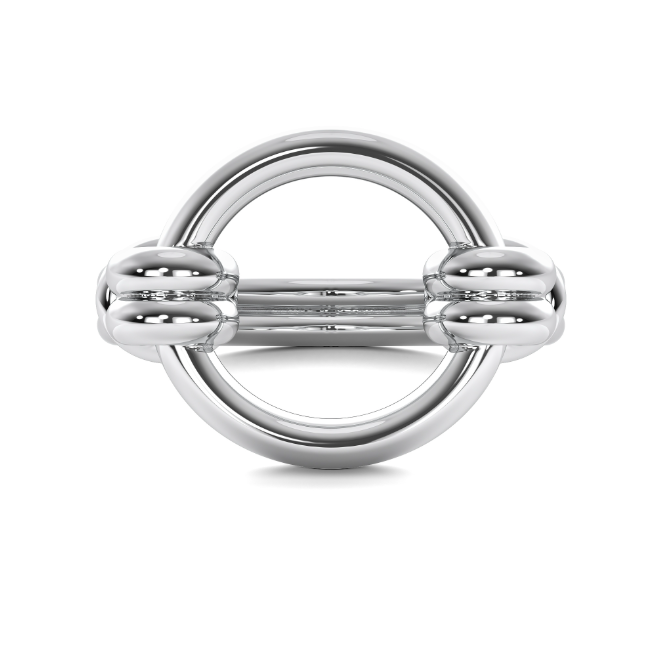 Polished Link Statement Ring