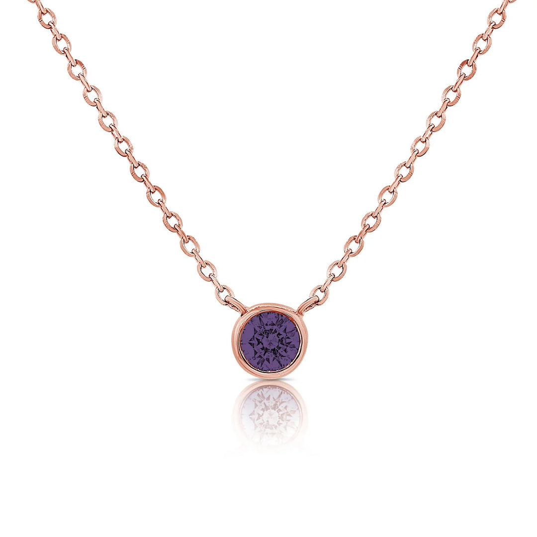 Purple Amethyst Bezel Necklace