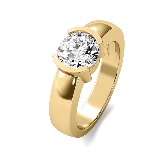 Deep Half Bezel Solitaire Semi Mount