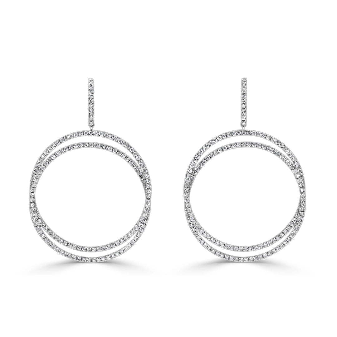Duo Diamond Circle Earrings