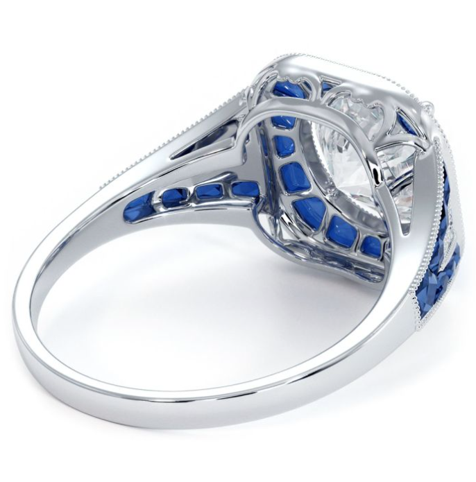 Art Deco Diamond & Sapphire Semi-mount