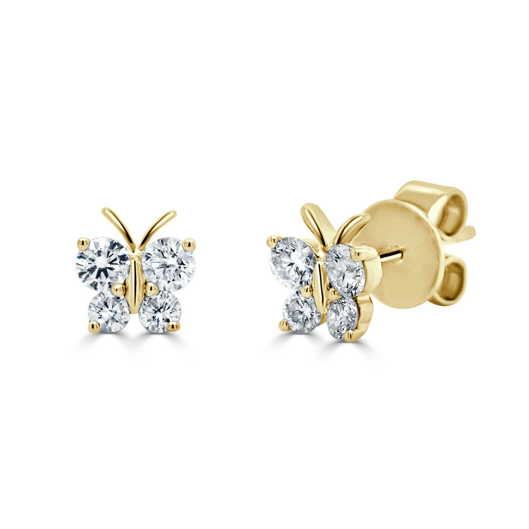 Butterfly Stud Diamond Earrings