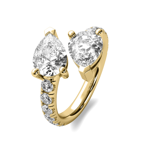 Lab grown yin yang diamond ring