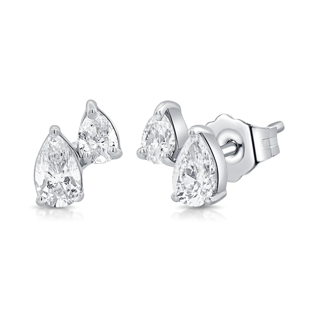 Toi Et Moi Pear Shape Diamond Studs