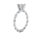 Load image into Gallery viewer, Compass Prong Princess Cut Rope Band Solitaire Semi Mount
