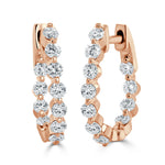 Load image into Gallery viewer, Oval Diamond Single-Prong Hoop Earrings
