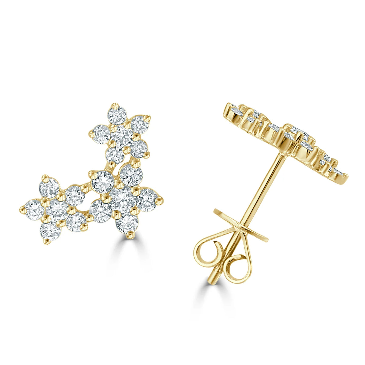 Forget me not flower diamond studs