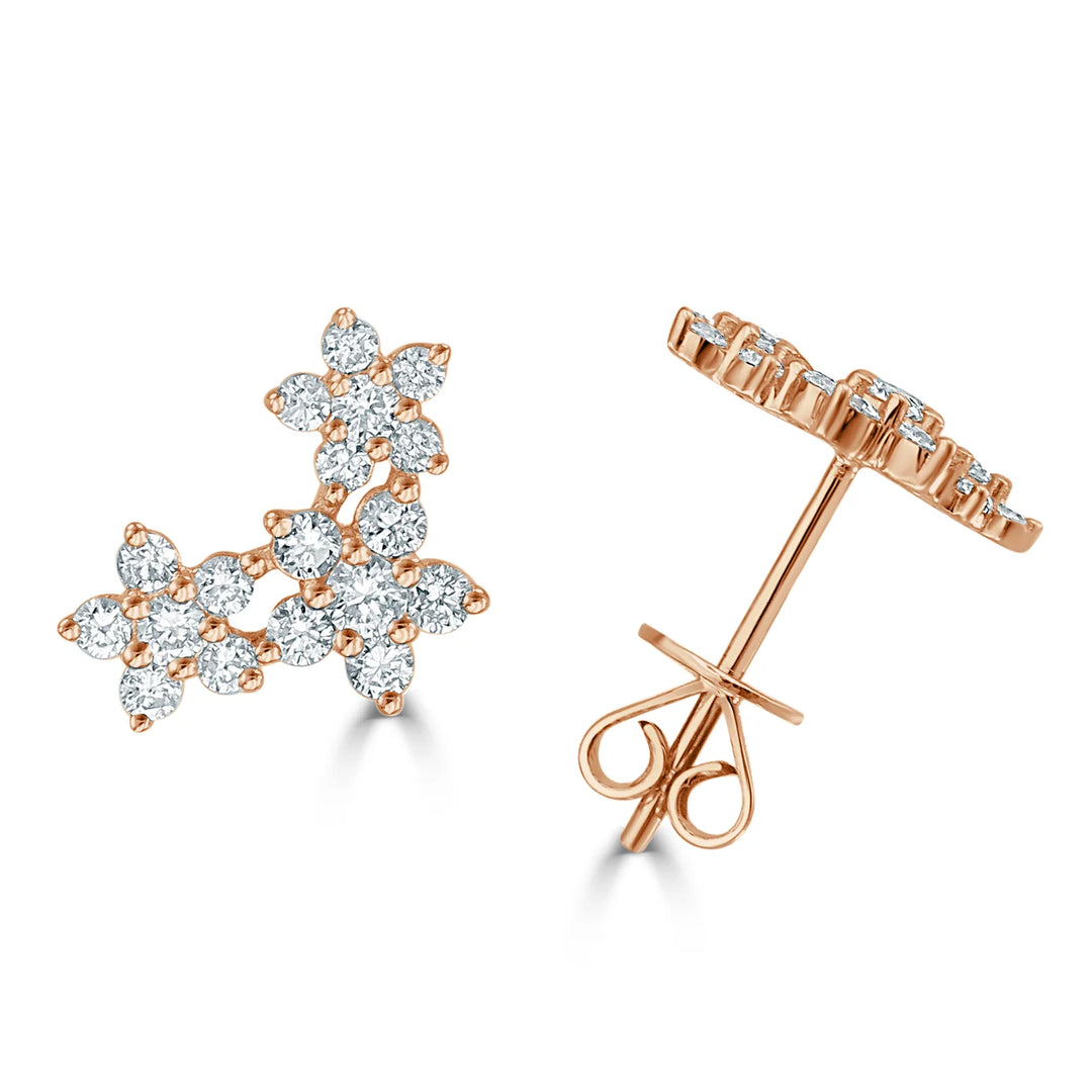 Forget Me Not Flower Diamond Studs