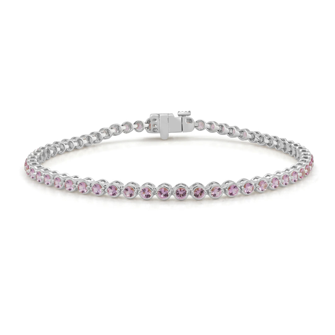 Pink Sapphire Bezel Tennis Bracelet
