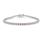 Load image into Gallery viewer, Pink Sapphire Bezel Tennis Bracelet
