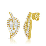 Load image into Gallery viewer, Leaf Diamond Stud Earrings
