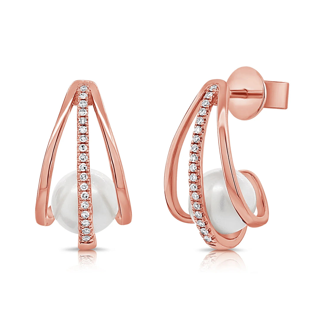 Coastal Diamond & Pearl Earrings