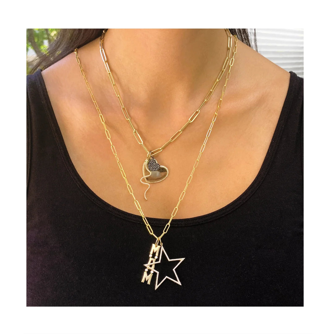 Black Diamond Heart Charm