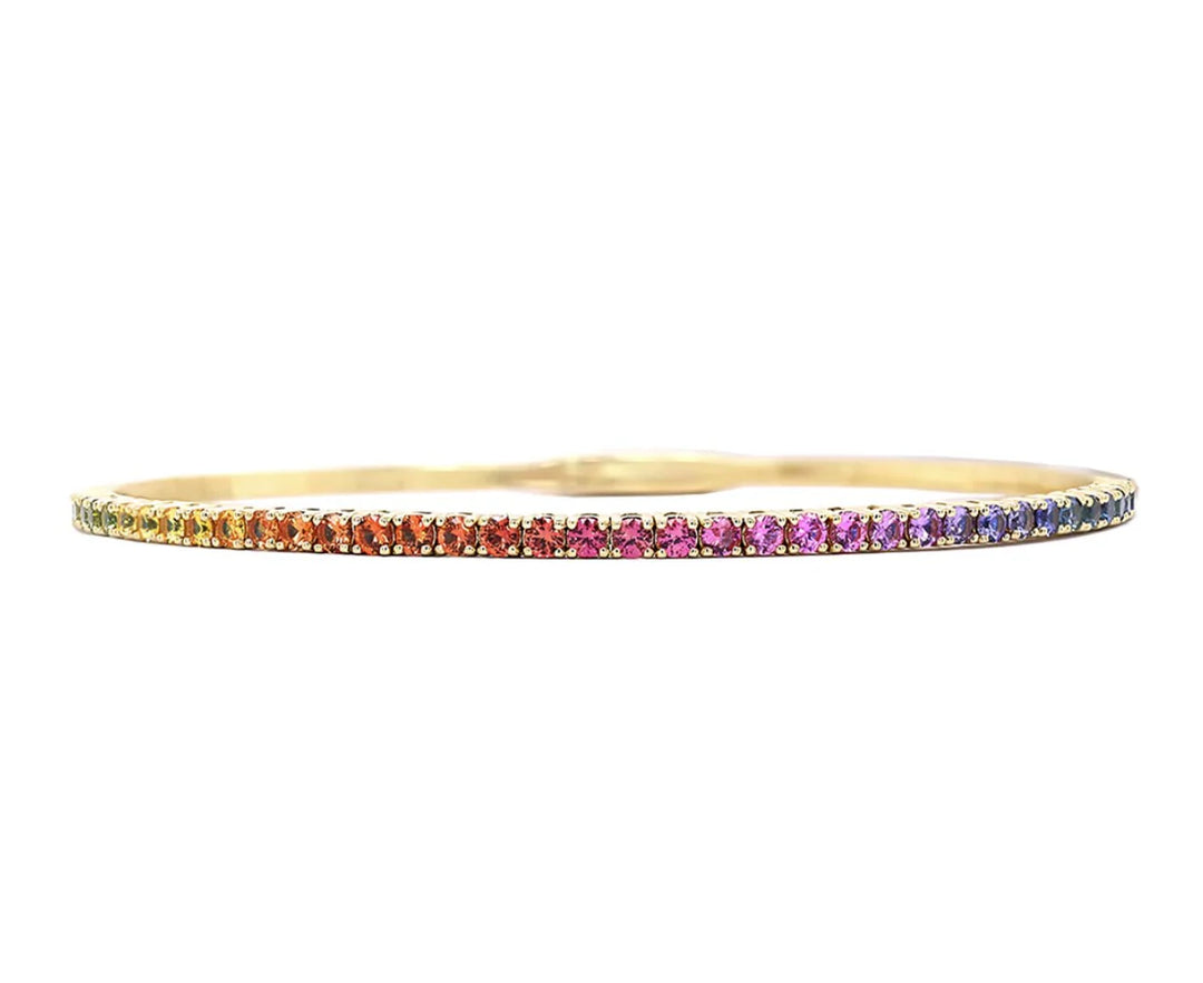 Rainbow Sapphire Flexible Bangle
