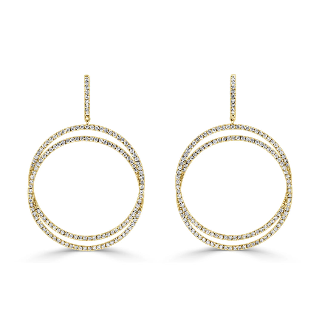 Duo Diamond Circle Earrings