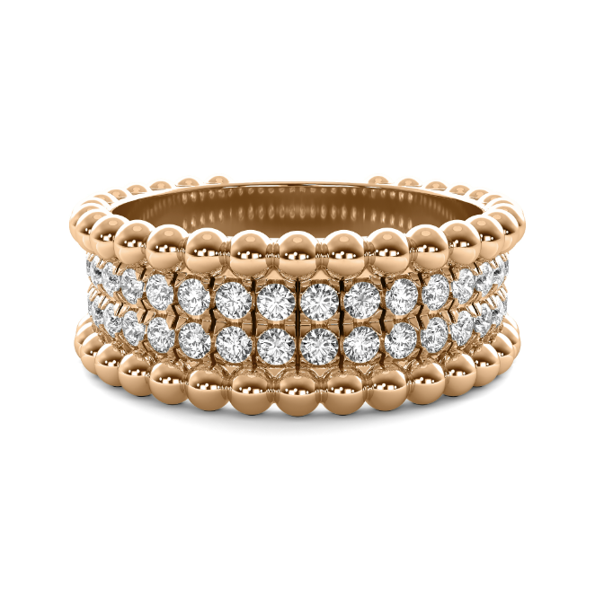 Bold Beaded Diamond Ring