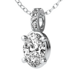 Load image into Gallery viewer, Lab Grown Oval Solitaire Diamond Necklace
