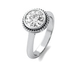 Load image into Gallery viewer, Vintage Inspired Beaded Bezel Solitaire Semi Mount
