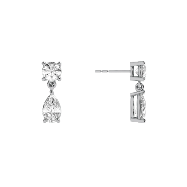 Lab Grown Diamond Dangling Pear Earrings