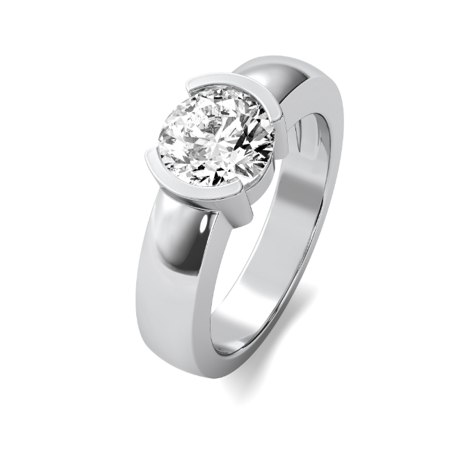 Deep Half Bezel Solitaire Semi Mount