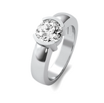Load image into Gallery viewer, Deep Half Bezel Solitaire Semi Mount
