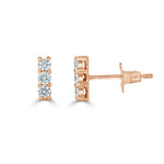 Load image into Gallery viewer, Petite Diamond Bar Stud Earrings
