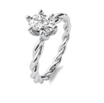 Load image into Gallery viewer, Compass 6 Prong Oval Cut Rope Band Solitaire Semi Mount
