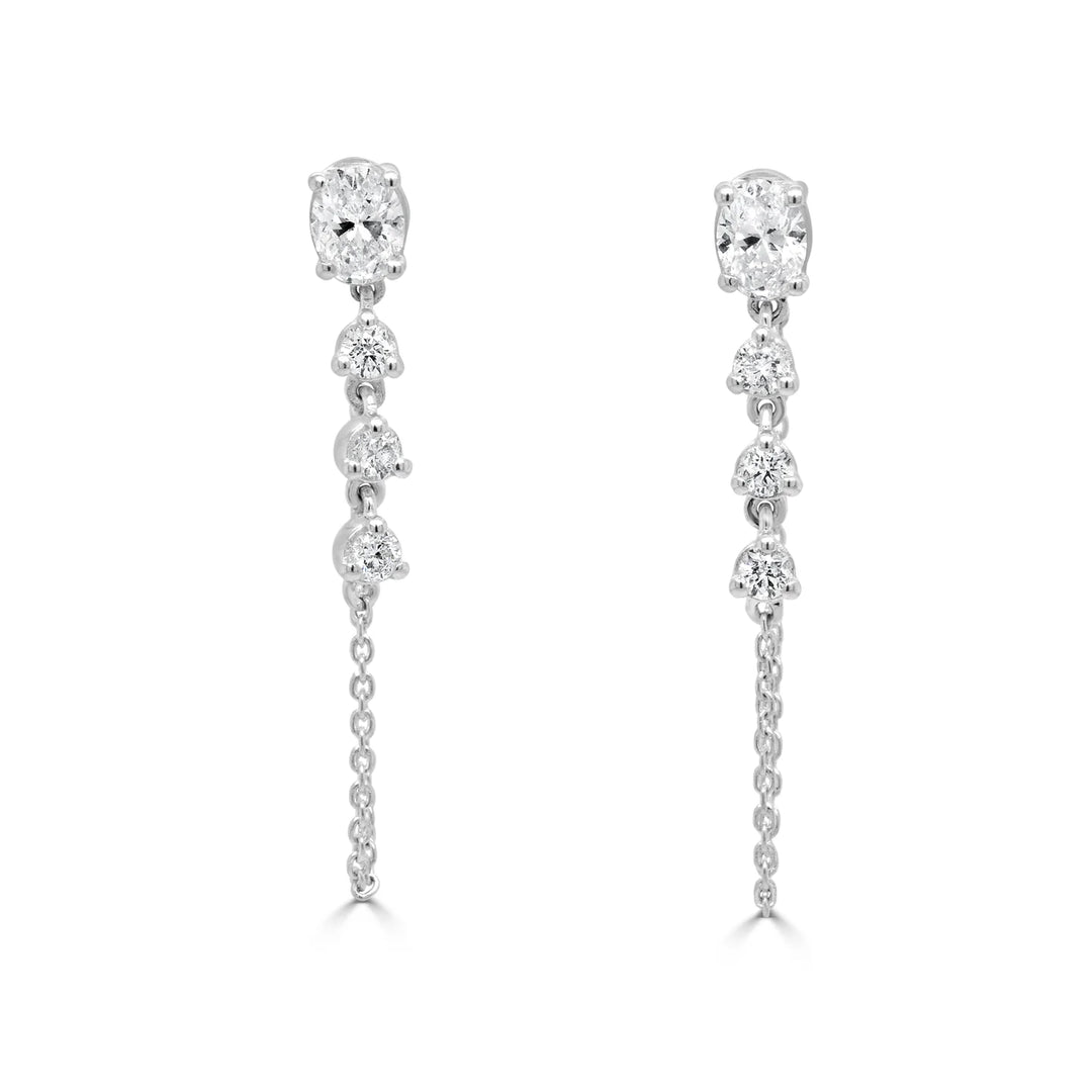 Marseille Oval & Round Diamond Earrings
