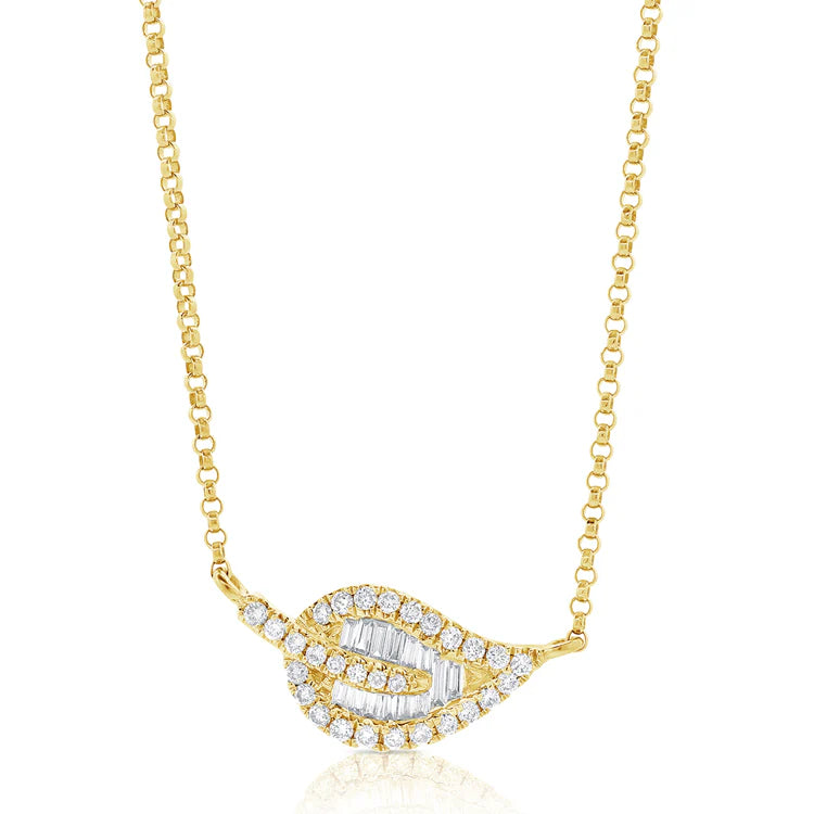 Diamond leaf necklace