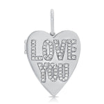Load image into Gallery viewer, Diamond Heart Love You Charm Locket
