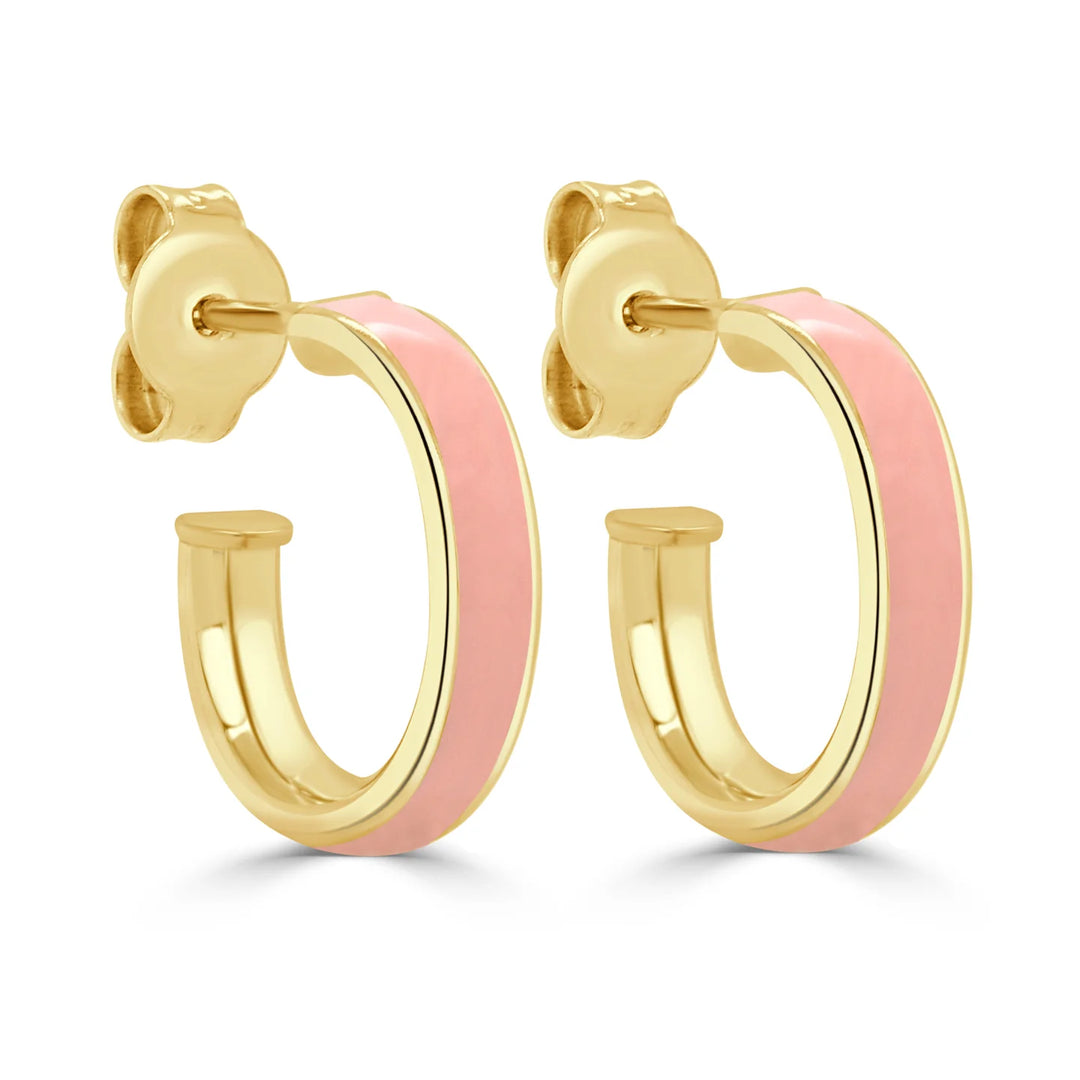 Enamel Tiffany Pink Open Huggies