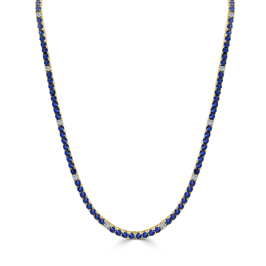 Sapphire & Diamond Cindy Tennis Necklace