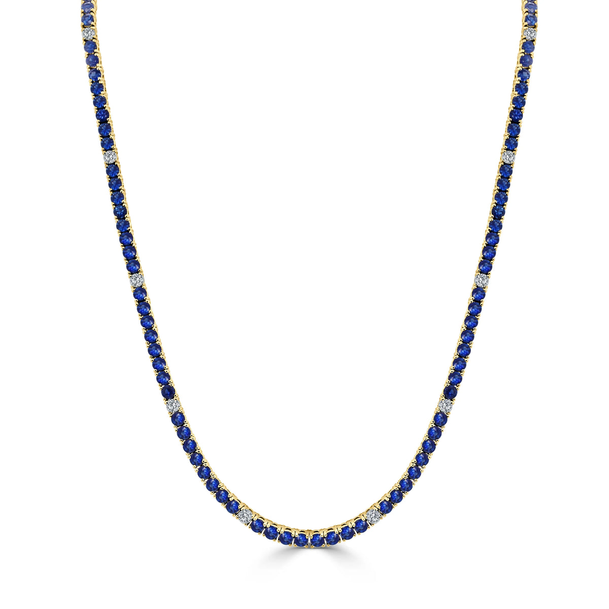 Sapphire & diamond cindy tennis necklace