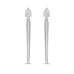 Load image into Gallery viewer, Amber Dangling Pear Shape Diamond Earrings
