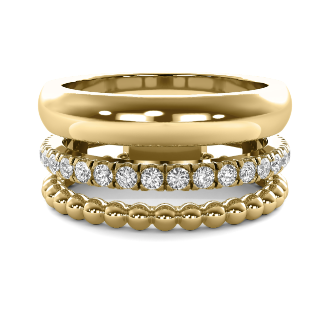 Trinity Diamond Bead Ring