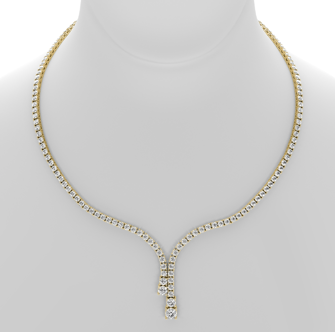 Waterfall diamond tennis necklace