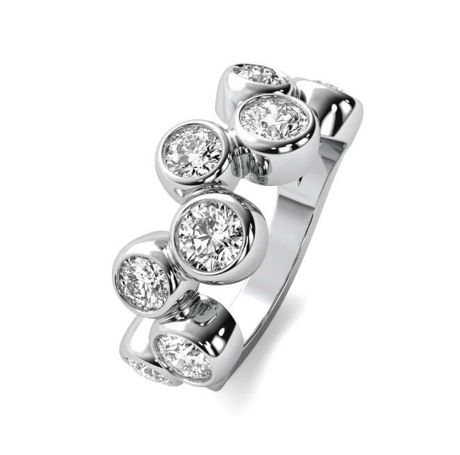 Lab Grown Bezel Diamond Wedding Band