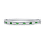 Load image into Gallery viewer, Emerald &amp; Diamond Gold Bangle
