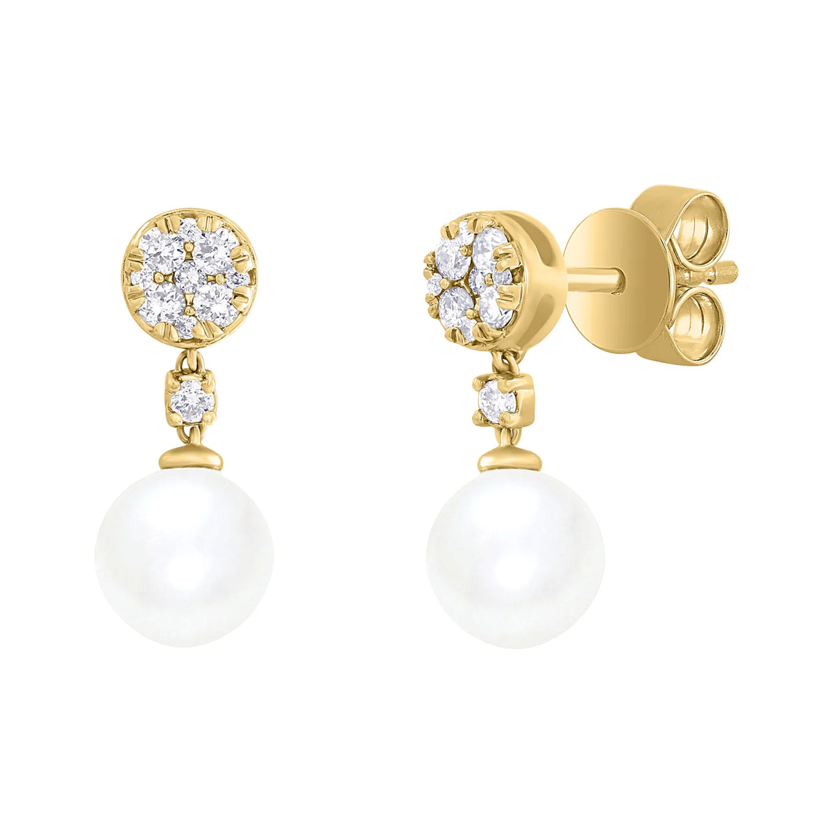 Pave pearl earrings
