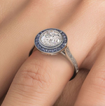 Load image into Gallery viewer, Art Deco Diamond &amp; Sapphire Semi-mount
