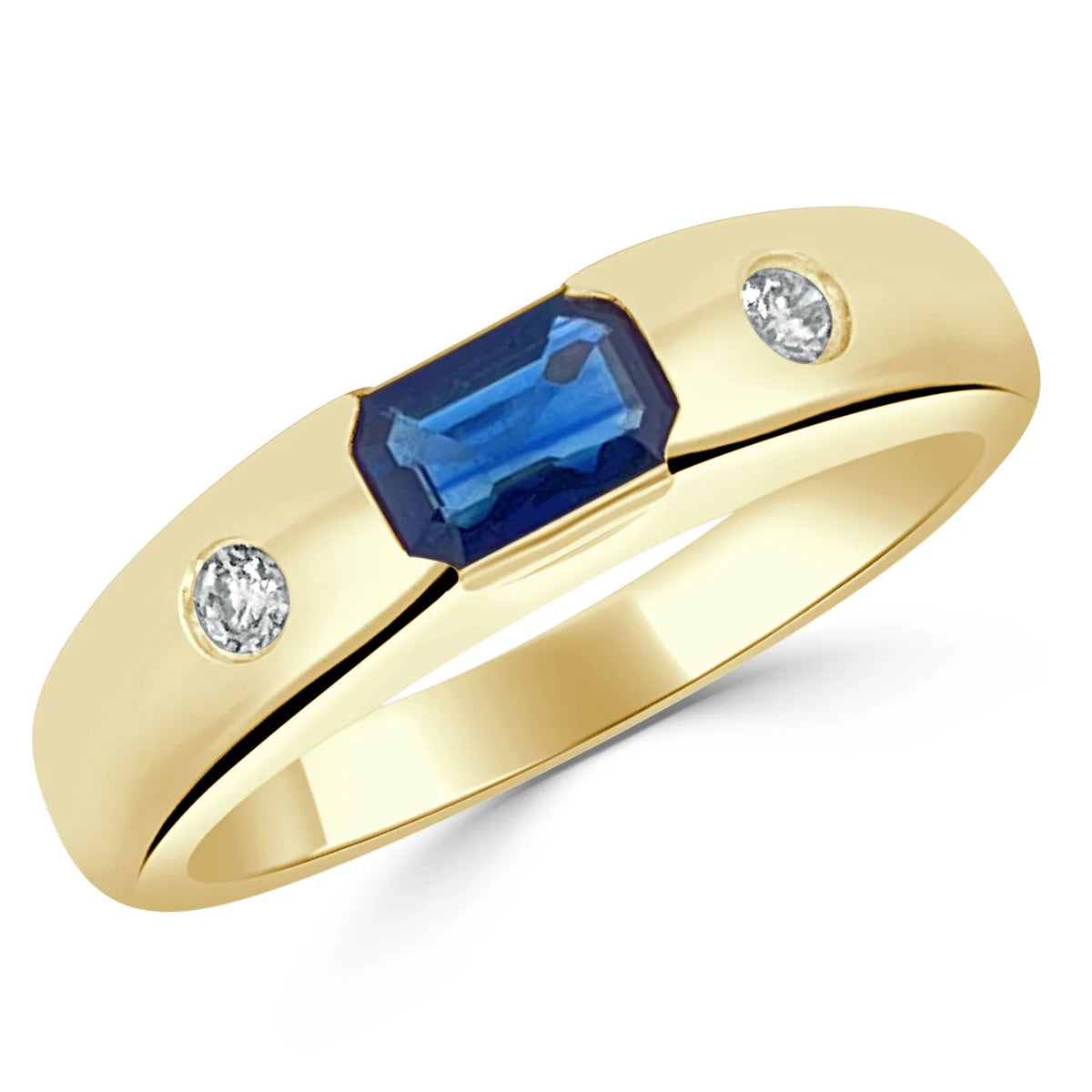 West blue sapphire & diamond ring