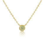Load image into Gallery viewer, Green Birthstone Peridot Bezel Necklace

