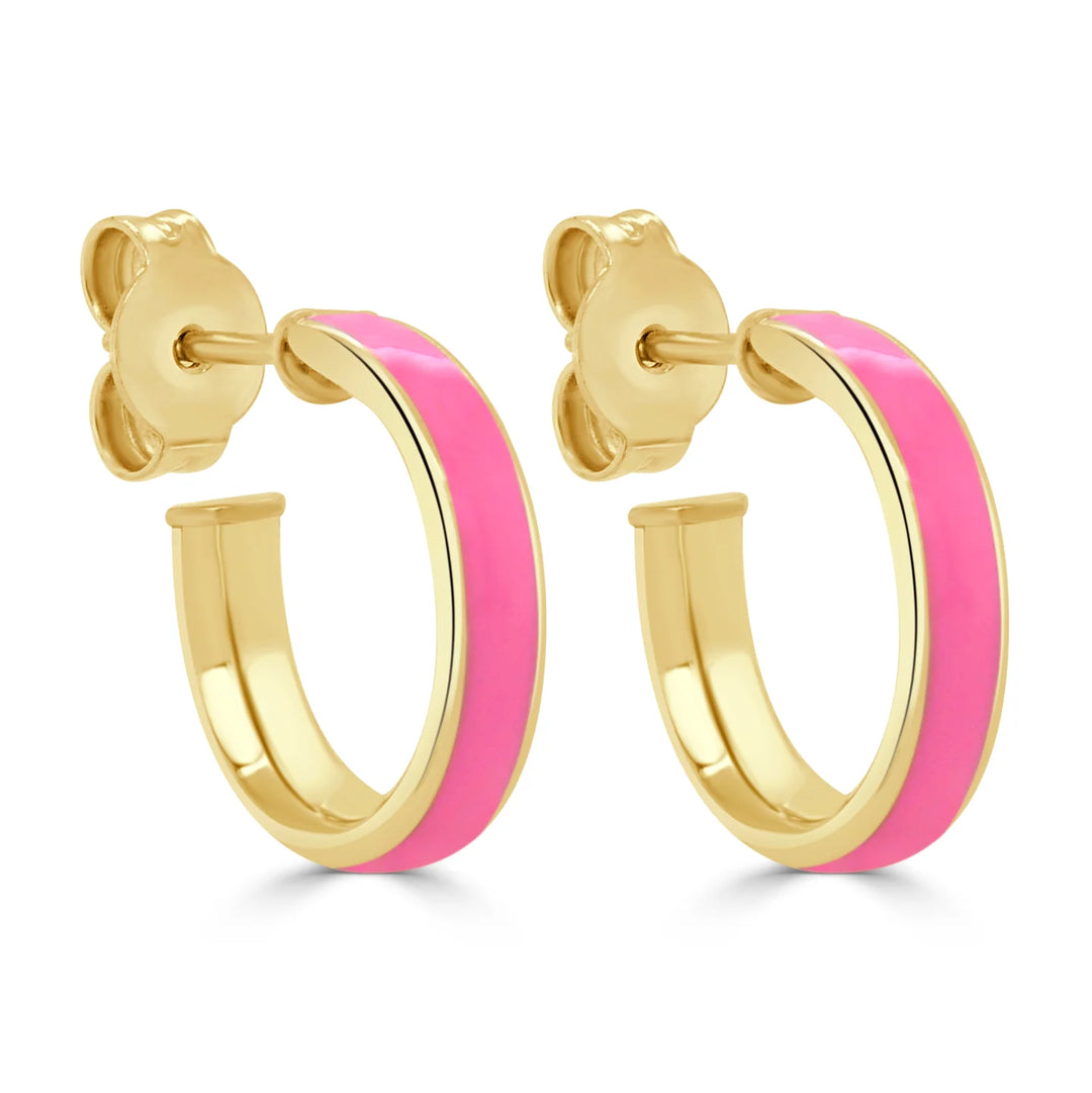 Enamel Neon Pink Open Huggies