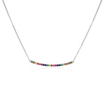 Load image into Gallery viewer, Rainbow Sapphire Bar Necklace

